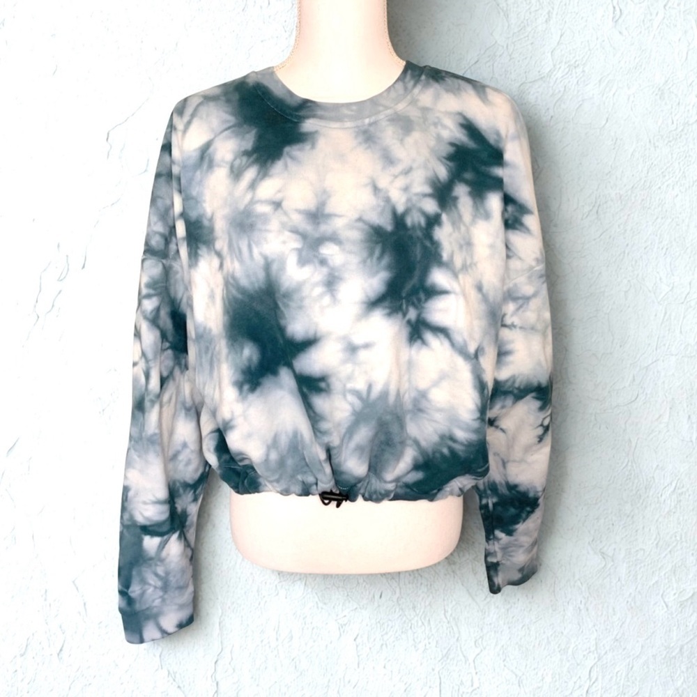 Cobble Lane Cropped Tye Dye Sweatshirt Women Size Large Cotton Blend